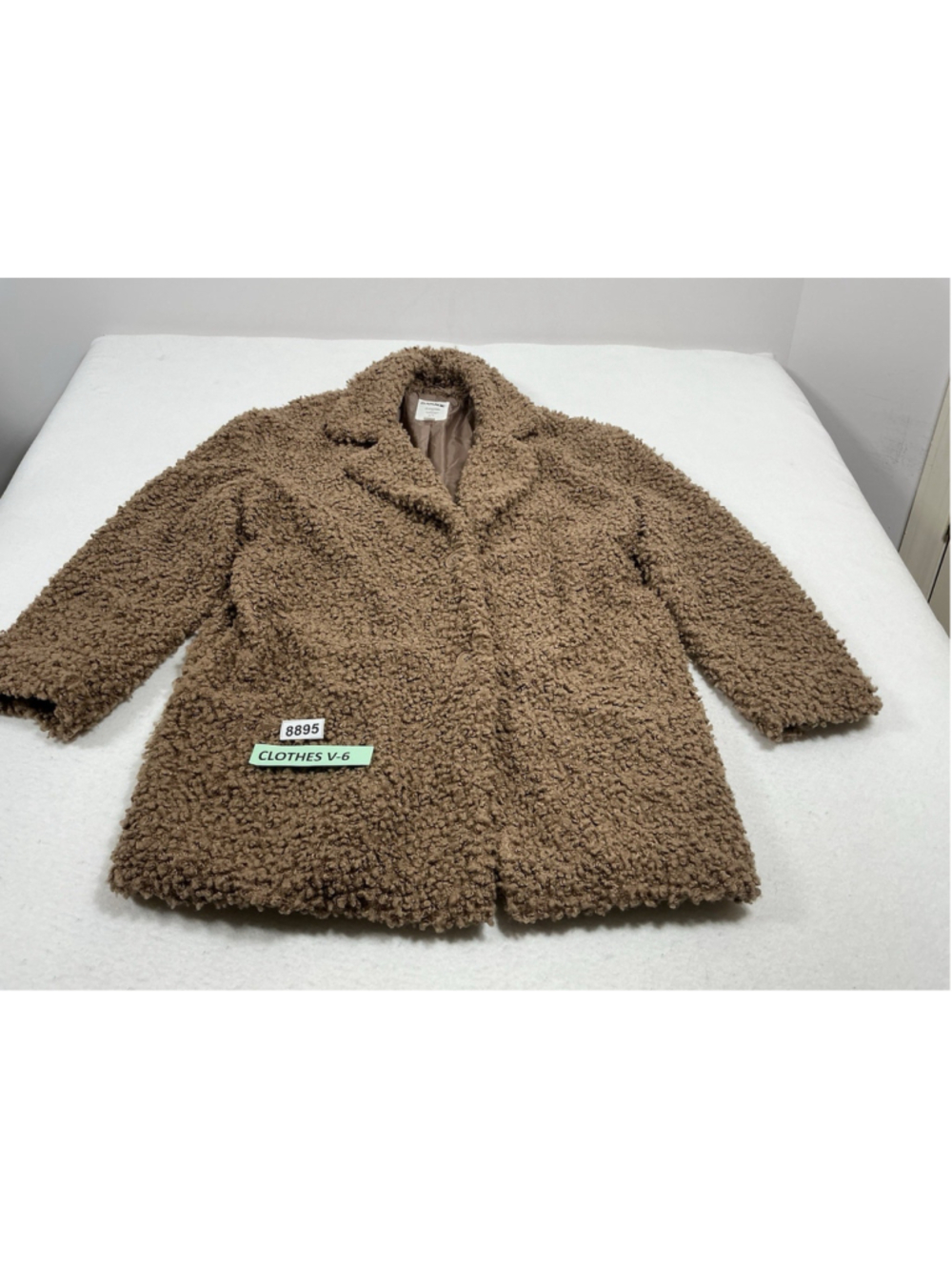 Womans Garage Curly Fuzzy Teddy Coat Large Brown